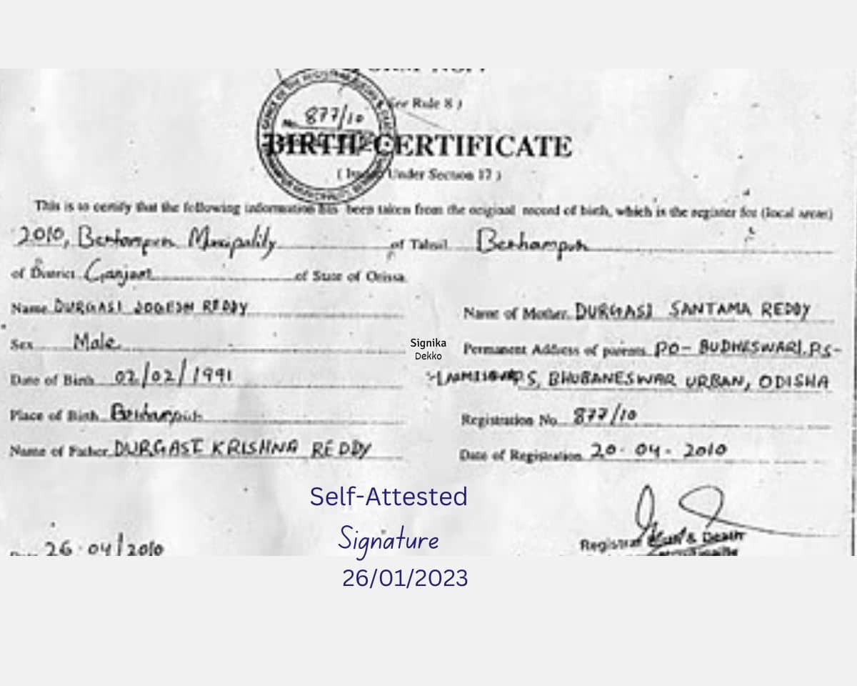 What Is Meaning Of Self Attested Copy Of Documents 